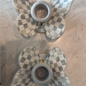 Mackenzie Childs Butterfly Shaped Candle Holders